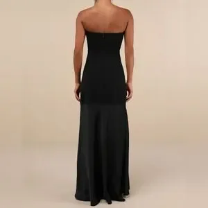 compelling style black strapless a-line maxi dress Yahir Strapless Maxi Dress | Navy | Womens main image 1